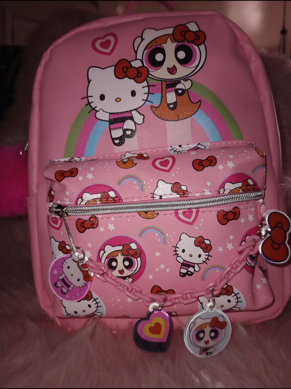 Hello Kitty x Powerpuff Collab Sweet Pink Mini Backpack - Picture 4 of 6
